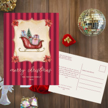 Tarjeta postal de vacaciones de Navidad alegre | T