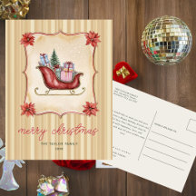 Tarjeta postal de vacaciones de Navidad alegre | T