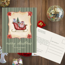 Tarjeta postal de vacaciones de Navidad alegre | T