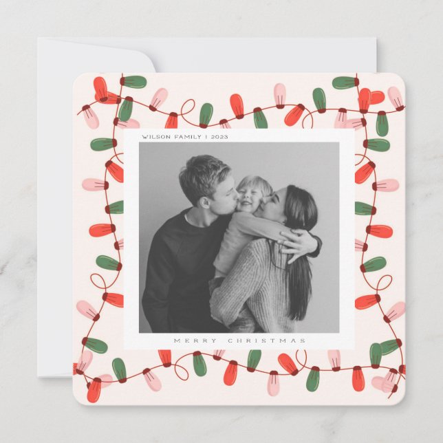 Tarjeta postal de vacaciones de Navidad con foto f (Anverso)