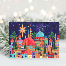 Tarjeta postal de vacaciones de Navidad de la ciud