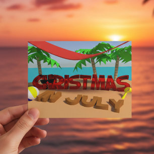 Tarjeta postal de vacaciones de Navidad en Julio