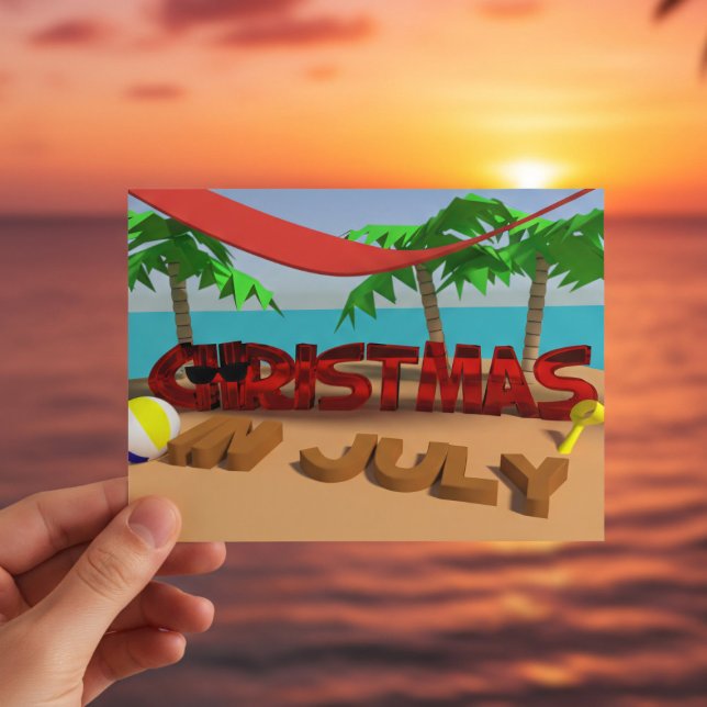Tarjeta postal de vacaciones de Navidad en Julio (Send warm wishes from your getaway)