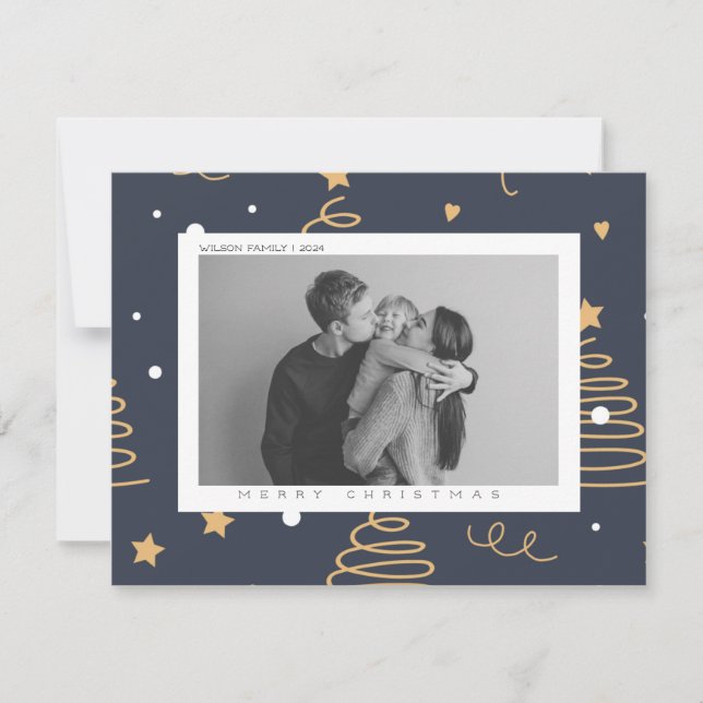 Tarjeta postal de vacaciones de Navidad minimalist (Anverso)