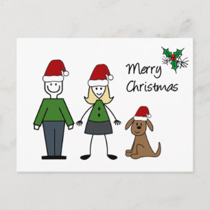 Tarjeta postal de vacaciones de navidades con figu