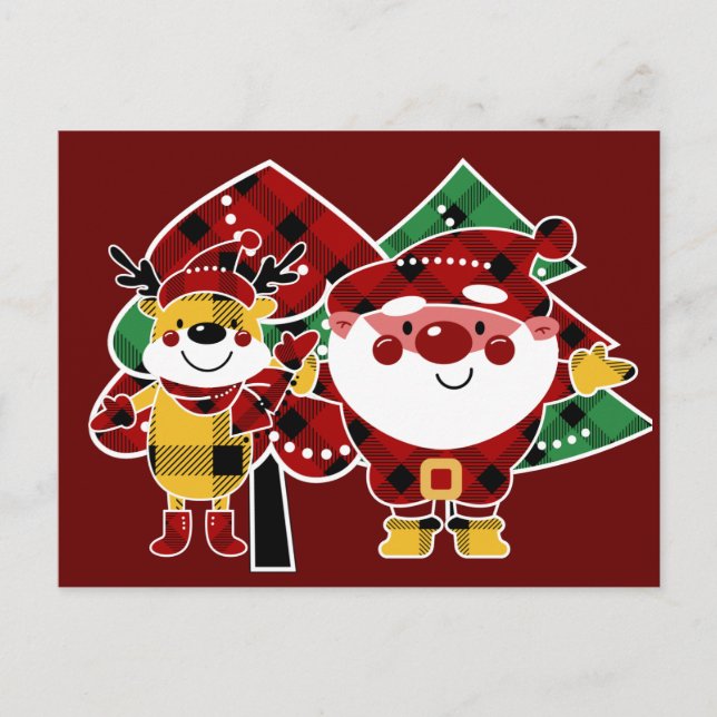 Tarjeta postal de vacaciones de Navidades de prote (Anverso)