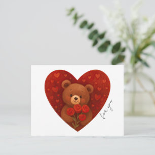 Tarjeta postal de vacaciones de oso de peluche per