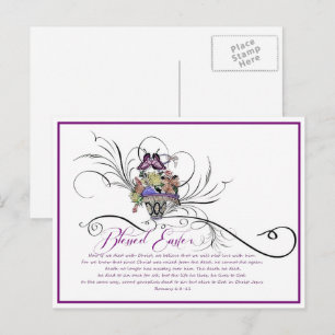 Tarjeta postal de vacaciones de Pascua bendita