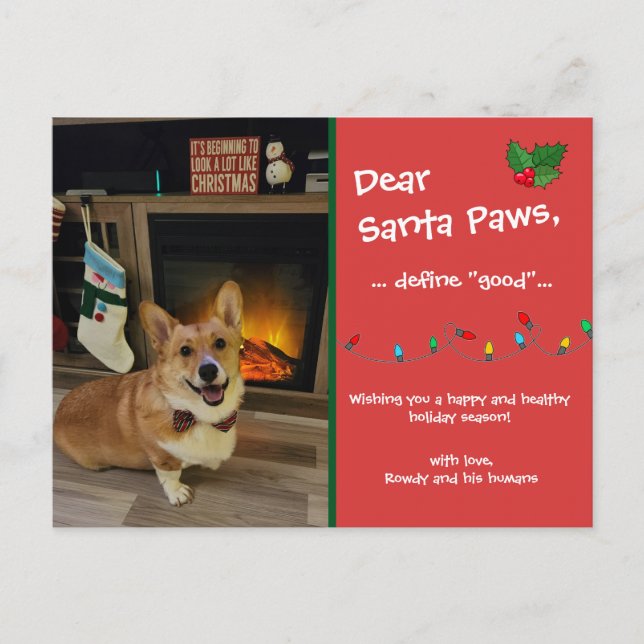 Tarjeta postal de vacaciones de Personalizable "Qu (Anverso)