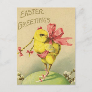 Tarjeta postal de vacaciones de pollo de Pascua