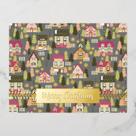 Tarjeta postal de vacaciones de Relieve metalizado