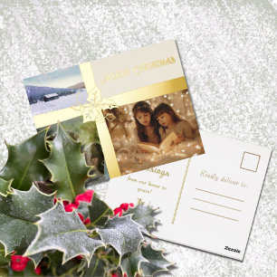 Tarjeta postal de vacaciones de Relieve metalizado