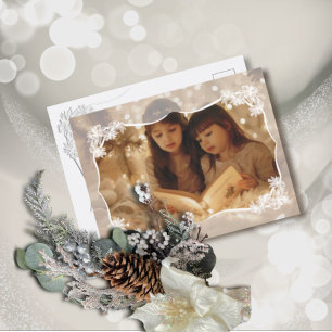 Tarjeta postal de vacaciones de Sheer Poinsettia L