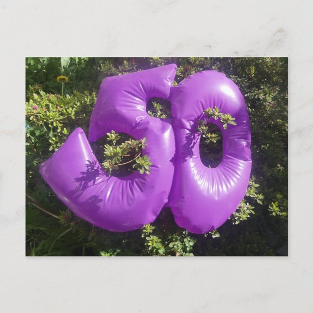Tarjeta postal de vacaciones DIY Purple 50 (Anverso)