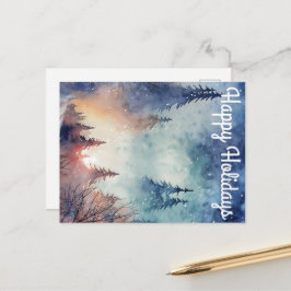 Tarjeta postal de vacaciones en acuarela