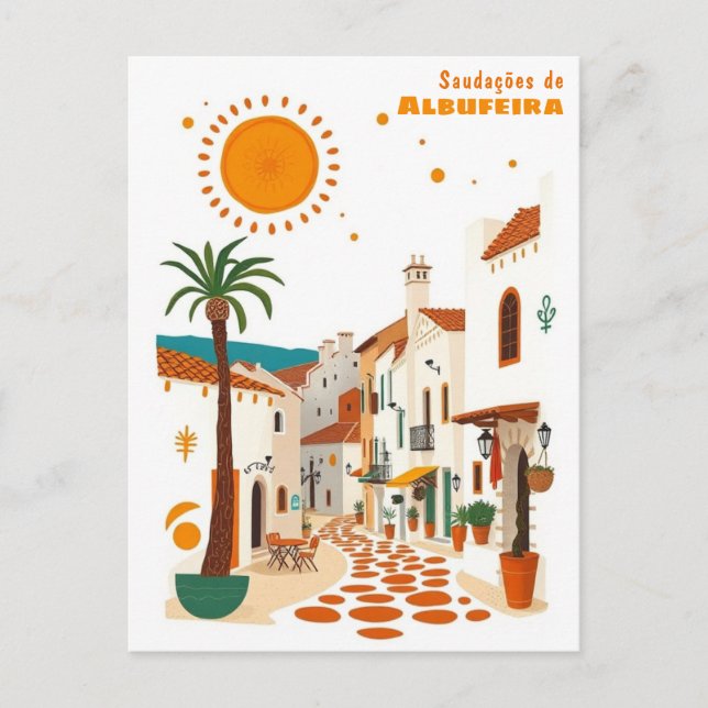 Tarjeta postal de vacaciones en Albufeira Algarve  (Anverso)