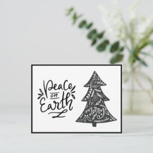 Tarjeta postal de vacaciones en blanco y negro con