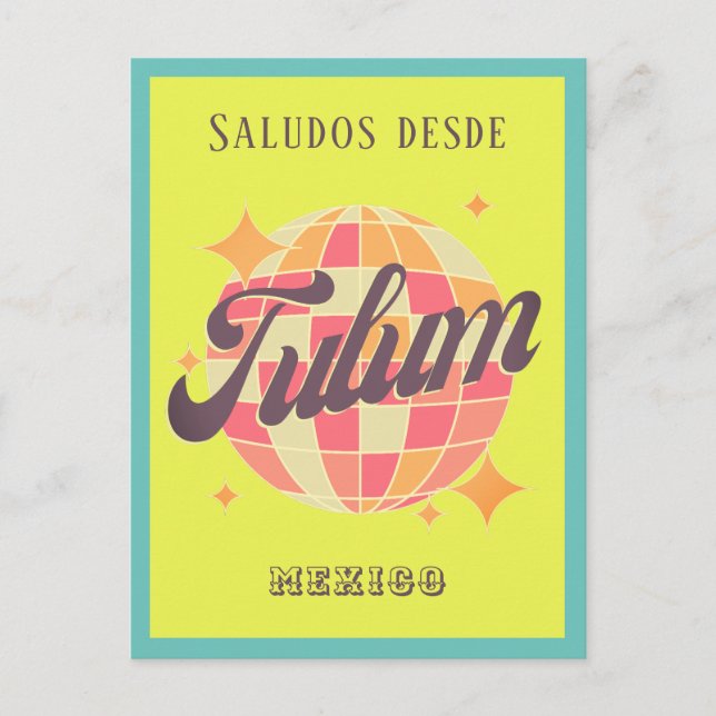 Tarjeta postal de vacaciones en la playa colorida  (Anverso)