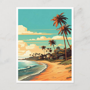 Tarjeta postal de vacaciones en playa tropical