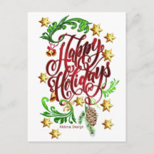 Tarjeta postal de vacaciones felices