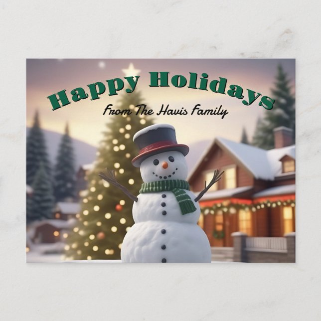 Tarjeta postal de vacaciones felices de personaliz (Anverso)