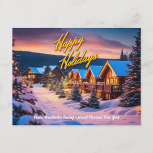 Tarjeta postal de vacaciones felices de personaliz