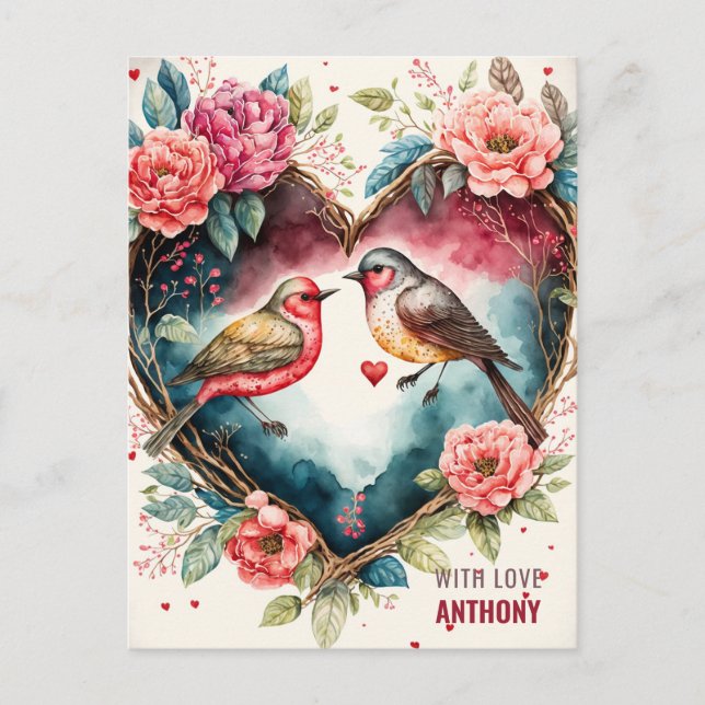 Tarjeta postal de vacaciones para aves acuáticas (Anverso)