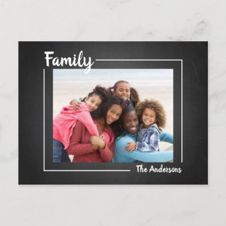 Tarjeta postal de vacaciones para familias simples