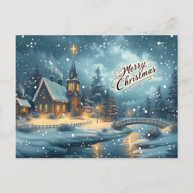 Tarjeta postal de vacaciones para navidades (Anverso)