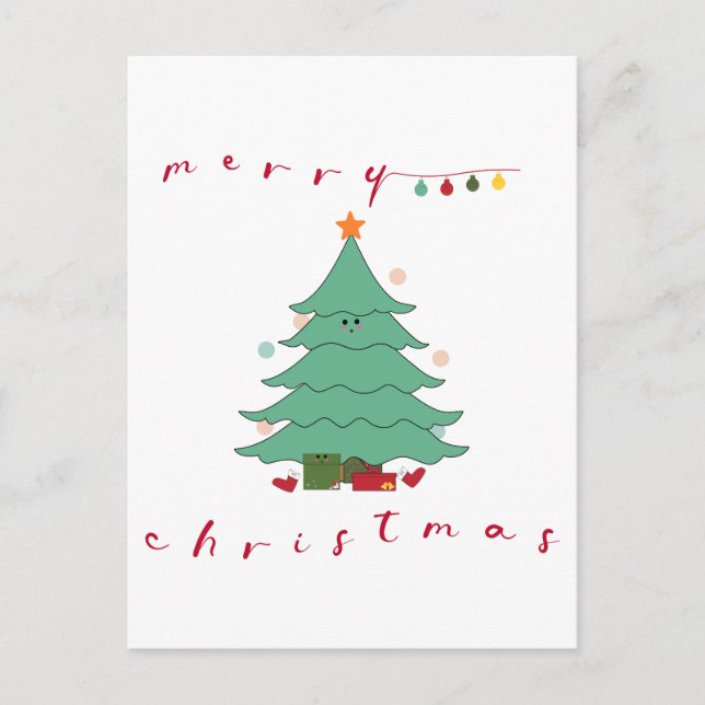 Tarjeta postal de vacaciones para navidades | Árbo (Anverso)