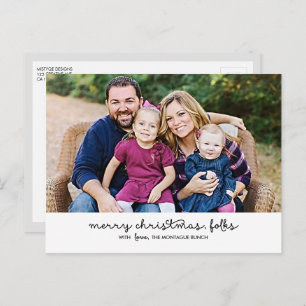 Tarjeta postal de vacaciones para Navidades con gu