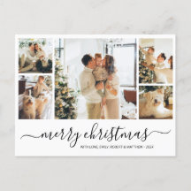 Tarjeta postal de vacaciones para Navidades de cla