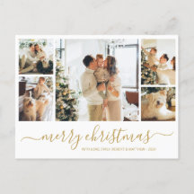Tarjeta postal de vacaciones para Navidades de cla