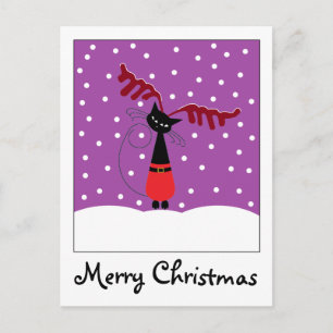 Tarjeta postal de vacaciones para Navidades de gat