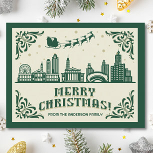 Tarjeta postal de vacaciones para Navidades de lín