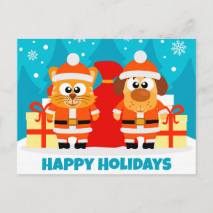 Tarjeta postal de vacaciones para Navidades de neg
