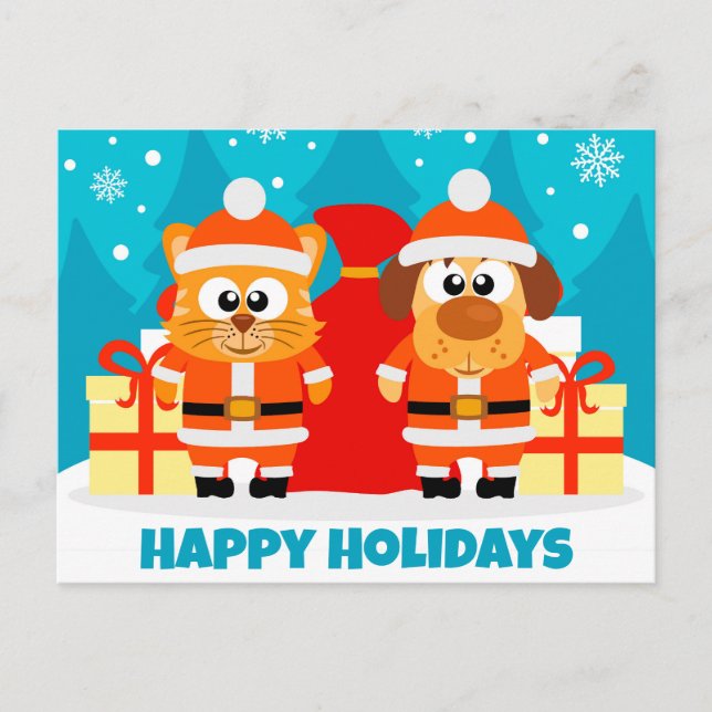 Tarjeta postal de vacaciones para Navidades de neg (Anverso)