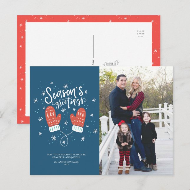 Tarjeta postal de vacaciones para Navidades Hygge  (Anverso / Reverso)