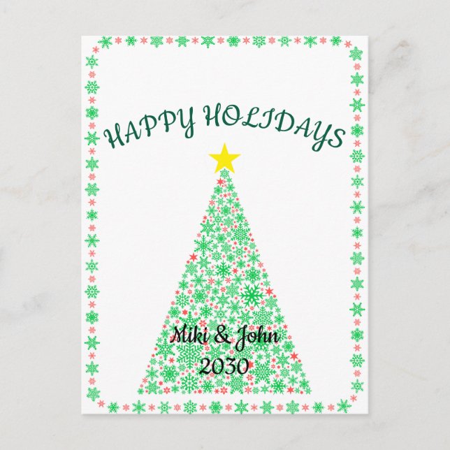 Tarjeta postal de vacaciones para Navidades mínimo (Anverso)