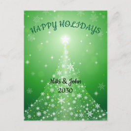 Tarjeta postal de vacaciones para Navidades verdes