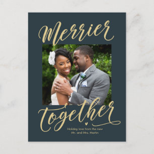 Tarjeta postal de vacaciones para recién casados f