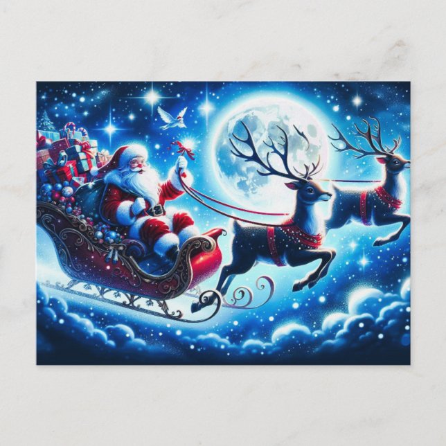 Tarjeta postal de vacaciones Santa (Anverso)