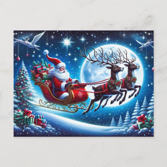 Tarjeta postal de vacaciones Santa (Anverso)