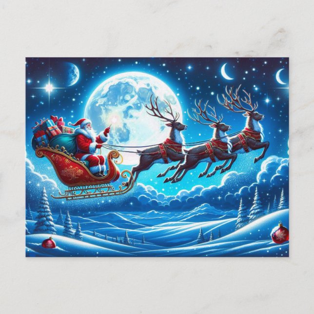 Tarjeta postal de vacaciones Santa (Anverso)