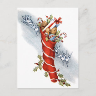 Tarjeta postal de valores de Navidades retro vinta