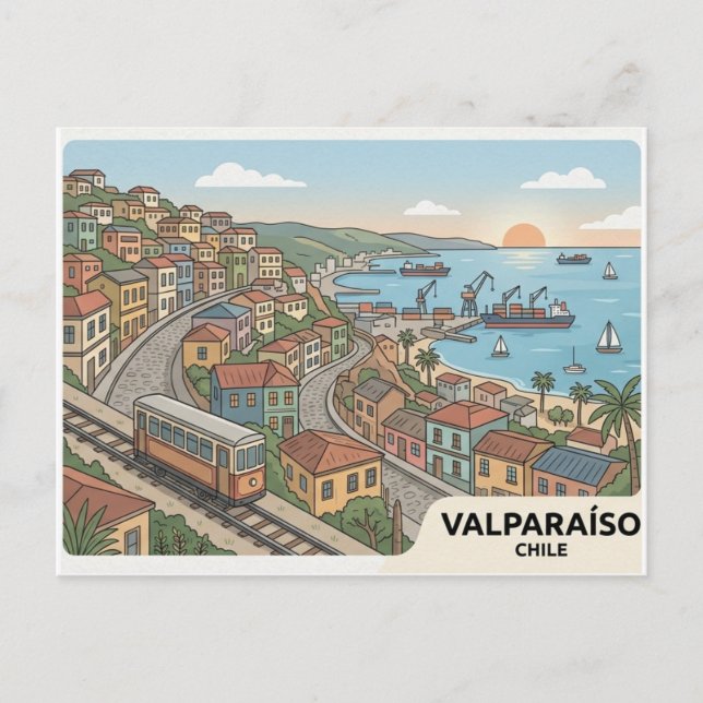 Tarjeta postal de Valparaíso (Anverso)