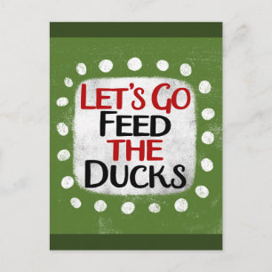 Tarjeta Postal de Vamos a Alimentar a los Patitos