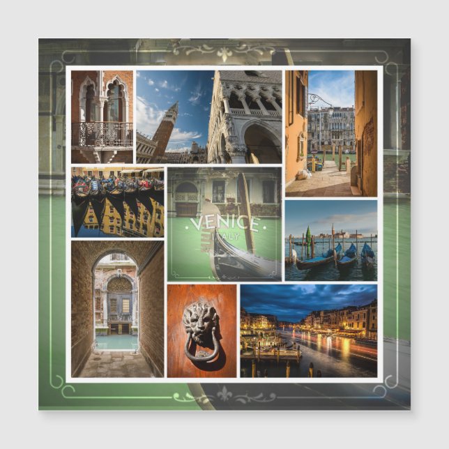 Tarjeta postal de Venecia, Italia y Europa (Anverso)