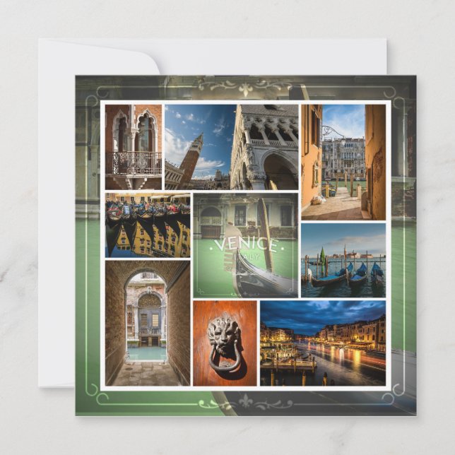 Tarjeta postal de Venecia, Italia y Europa (Anverso)