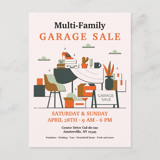 Tarjeta postal de venta de garage (Anverso)